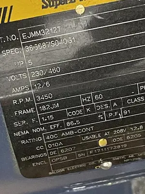 Used BALDOR BALDOR 36G687S040G1, STA-RITE DHJ3-170 Misc Electrical & Power Parts | ND Industrial Surplus #1216364