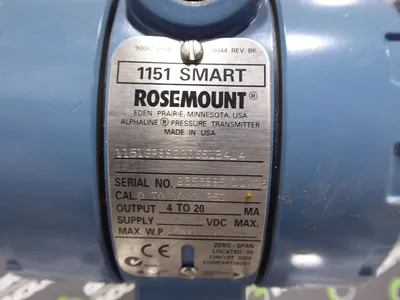 Rosemount 1151GP8S22D6S1B4L4 Differential Pressure Transmitter 1000 PSI Max. guO Used