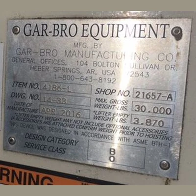 6 Yard Gar-Bro Laydown Cement Bucket
