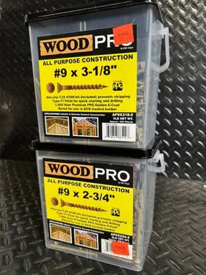Wood Pro All Purpose Construction Screws - #9 3-1/8 in & #9 2-3/4 in, 5 lb (2 Boxes)