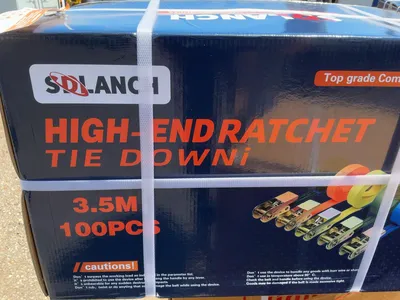 Lot of (100) New SDLANCH 1” Wide Straps with Ratchets Attached, 3.5 Meter Long, for looping around i...