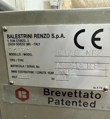 BALESTRINI PICO, MD2 MORTISE AND TENNON DOOR SYSTEM MACHINE