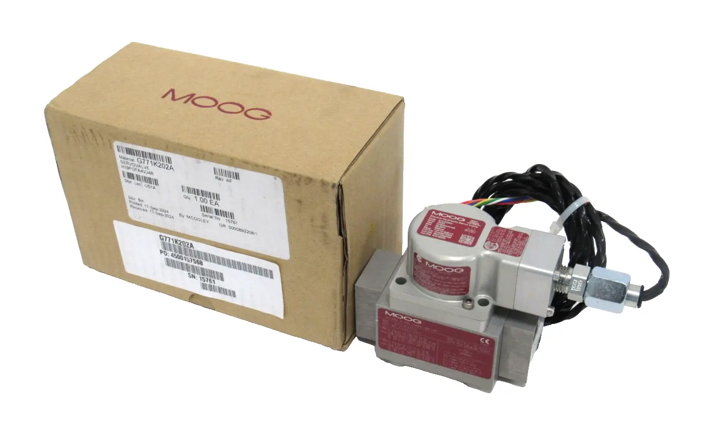 NEW G771K202A SERVO VALVE (NO CERTIFICATE)