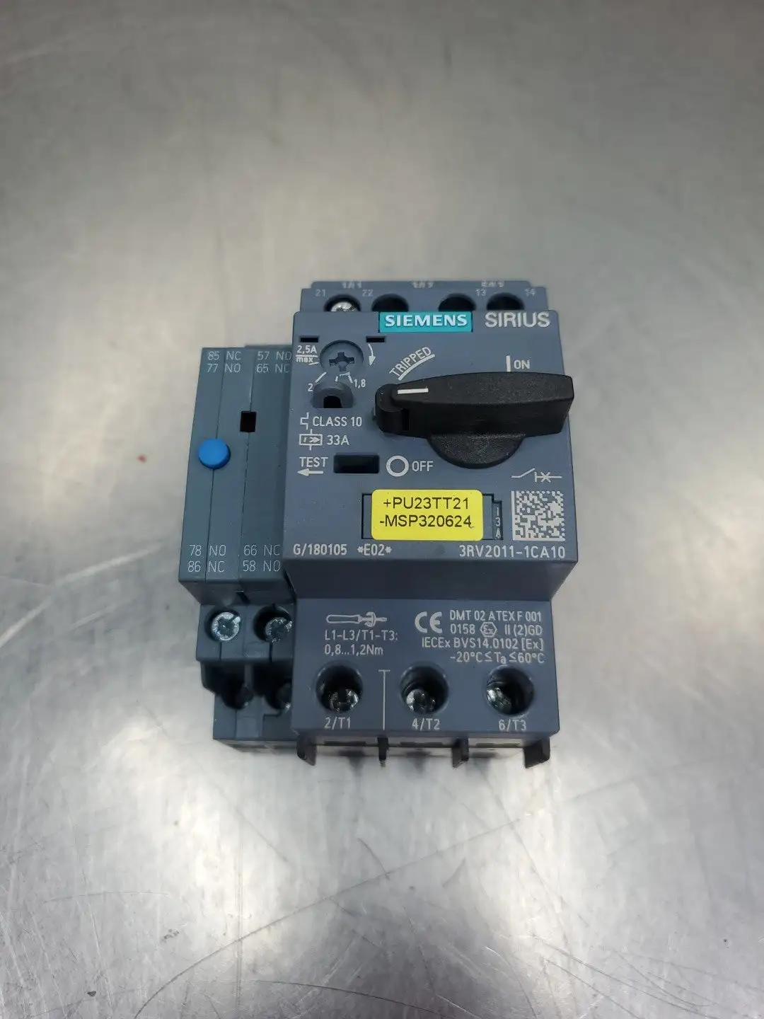 SIEMENS 3RV20111CA10 Contactor w/3RV29211M Module. 4C50