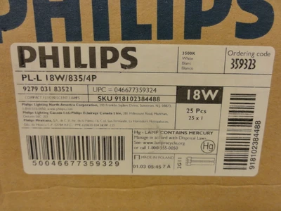 NEW PHILIPS PL-L18W/835/4P