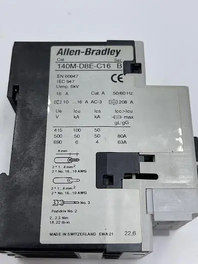 Used ALLEN-BRADLEY ALLEN-BRADLEY 140M-D8E-C16 SER B Circuit Breakers | ND Industrial Surplus #1211812