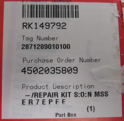 NEW FLOWSERVE RK149792 REPAIR KIT S:O:N MSS ER7EPEE