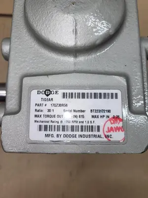 New | in-Stock DODGE TIGEAR DODGE TIGEAR RIGHT ANGLE WORM GEAR REDUCER 17QZ30L56 RATIO 30:1 *NEW - NO BOX** 56C FRAME Speed Reducers | ND Industrial Surplus #1225365