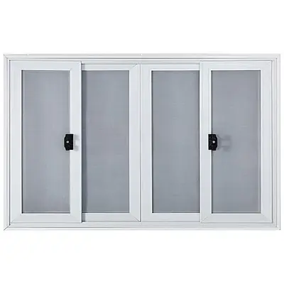 60 x 36" Concession Window  with 4 Horizontal Sliding Screen Windows & Awning Door & Drag Hook, Serving Window for Food Trucks Concession Trailers