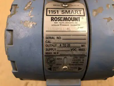 Rosemount Alphaline 1151 SMART Pressure Transmitter AP5S12B1 27PSI 45VDC