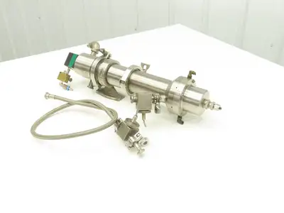 Baldewien NA Sanitary Mixing Valve Assy Pneumatic Plunger Btm 3" Body Dia x 22"