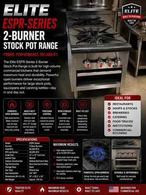 Elite ESPR-SERIES 2-Burner Stock Pot Range