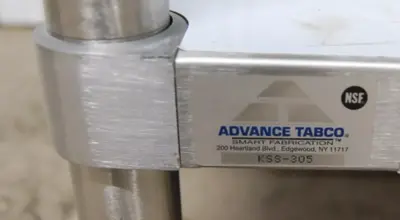 142-1208 Advance Tabco KSS-305 Stainless Steel 60 Inch Work Table