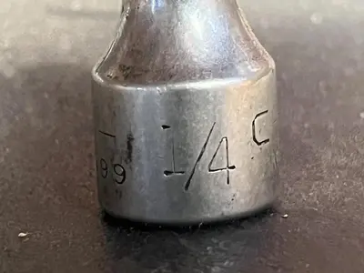 Craftsman USA 1/4" 6 Point 3/8" Drive Shallow Chrome Socket 42999 Inverted G