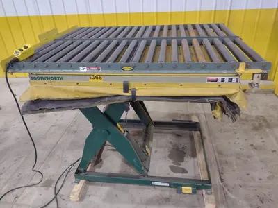 3500 LB X 60" X 48" SOUTHWORTH MODEL #LS4-36 HYDRAULIC SCISSOR LIFT TABLE, 110V SINGLE PHASE: STOCK #20929