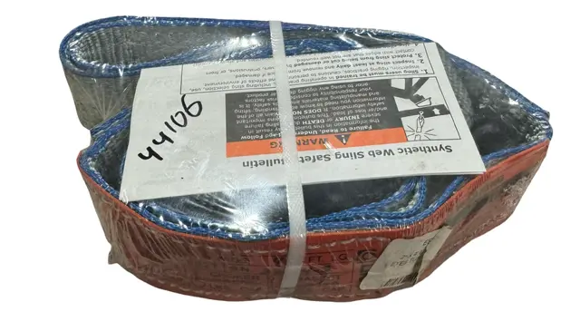 Lift-All 2" x 4ft Polyester Twisted Eye Web Sling, 1-Ply Tuff-Edge