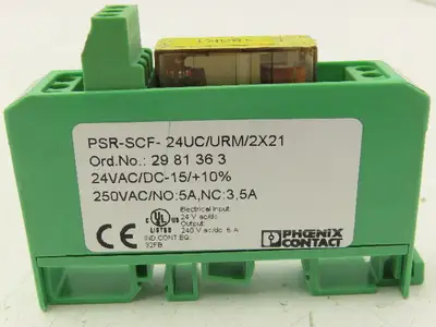 Phoenix Contact PSR-SCF-24UC/URM/2X21 Coupling Relay 24V 250VAC 5A Lot of 3