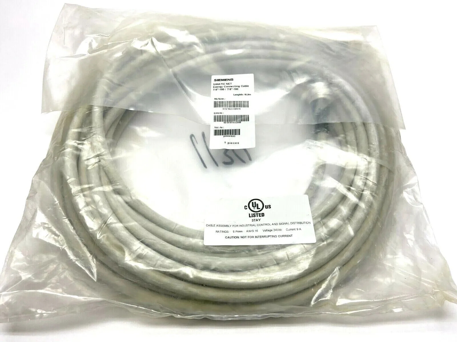 GXV1822-5BN15 | Siemens  Energy Connecting Cable 7/8"-180 - Used