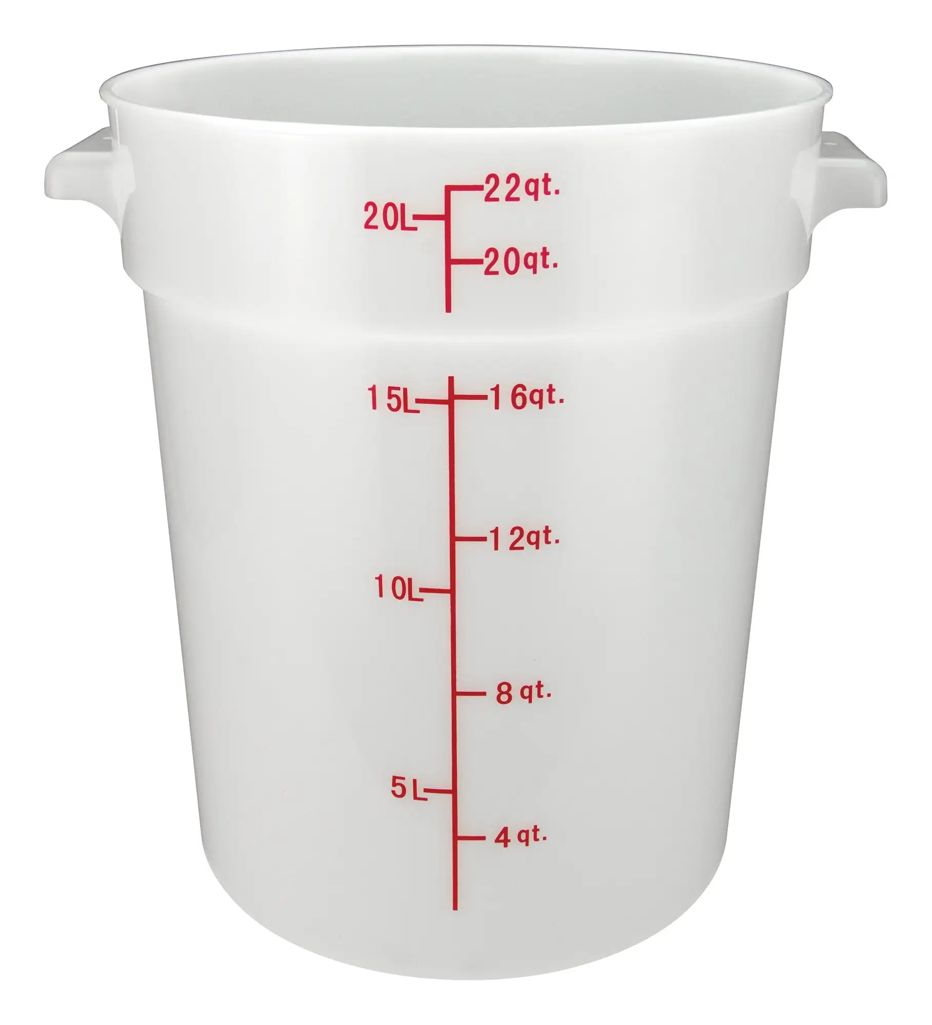 22qt Round Storage Container, White, PP (6 Each)