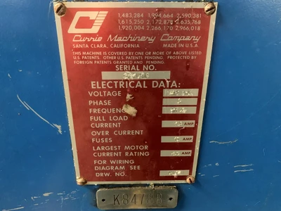 Currie case elevator conveyor 36" x 9', 460V
