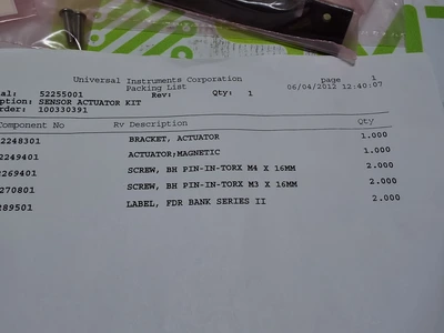 UNIVERSAL INSTRUMENTS 52255001 SENSOR ACTUATOR KIT - BRAND NEW