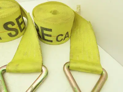 4"x 26' Winch Strap V-Ring D-Ring Flatbed Tie-Down 5000 Lbs  Lot of 4