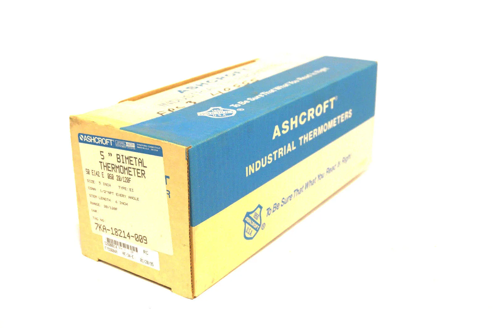 NEW ASHCROFT 50-EI-42-E-060 20/120F 5" BIMETAL THERMOMETER 50EI42E060