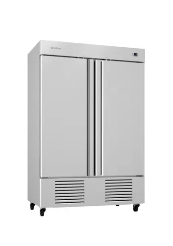 Infrico IRR-AN49 54 1/2" Two Section Reach In Refrigerator, (2) Left/Right Hinge Solid Doors, 115v