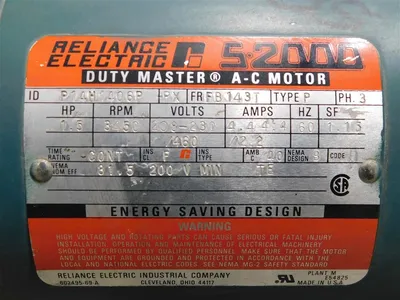 Reliance Electric P14M1406P-PX Duty Master AC Motor 1.5HP 3450RPM with Brake New