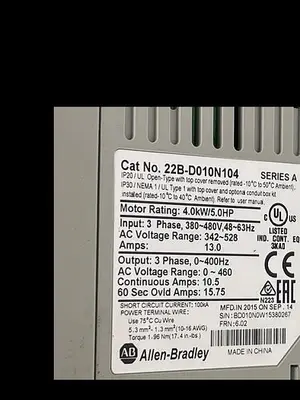 Used ALLEN-BRADLEY ALLEN-BRADLEY 22B-D010N104 SER A Variable Speed Drives | ND Industrial Surplus #1214304