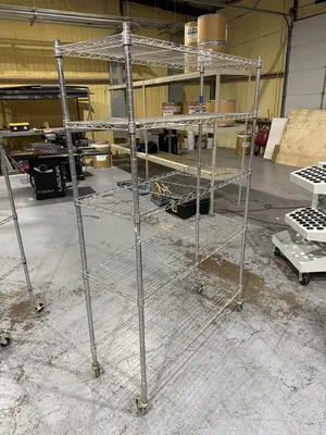 5 Tier Heavy Duty Rolling Wire Rack 48" x 18" x 73 1/2"