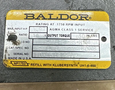 NEW BALDOR HF-921-10-B5-H104