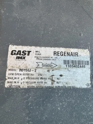 GAST 5 HP R6150J-2 Regenerative Blower