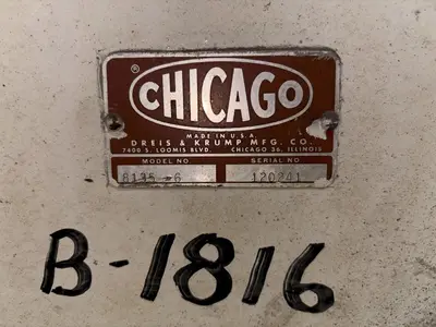 8' X 10 GAUGE CHICAGO DREIS & KRUMP MODEL #8135-6 POWERED BOX & PAN FINGER BRAKE: STOCK #23777