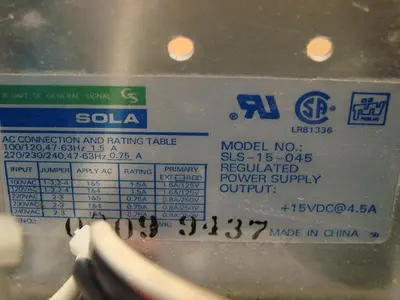 USED SOLA ELECTRIC SLS-15-045