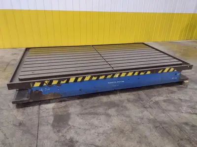 129" X 72" X 14" HIGH T-SLOTTED LAYOUT TABLE / BOLSTER PLATE: STOCK #22373