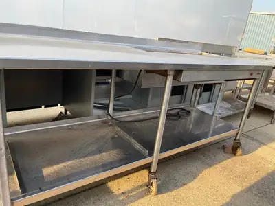 Used FalconRestaurantSupply Used 82" Stainless Steel Table with Drain - SS211 Food Prep Tables Illinois US | Falcon Restaurant Supply #1375976