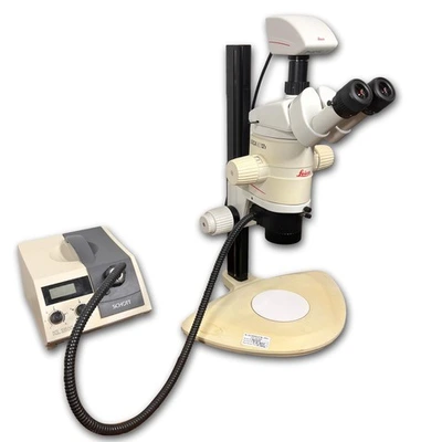 Item# L209 Leica MZ12.5 Stereo Microscope, Camera, Lightsource
