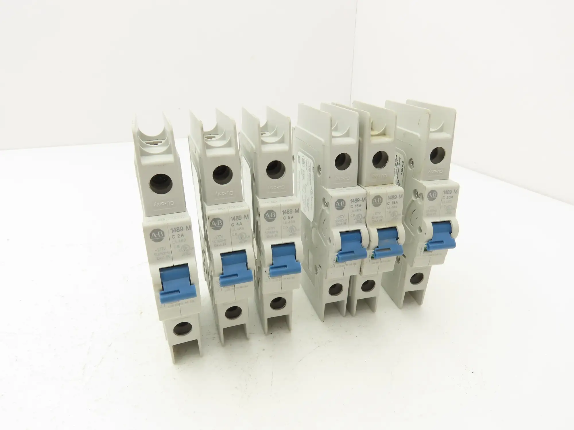 Allen Bradley Circuit Breaker 2/4/5/15/20A 1 Pole Mixed Lot of 6