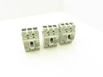 Fuji BW50RAGU3P015 3-Pole Auto Circuit Breaker 15A 500V 3Ph Molded Case Lot of 3