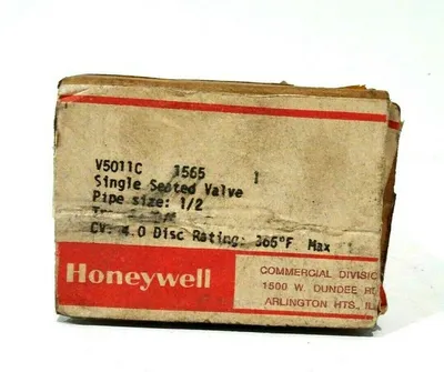 NEW HONEYWELL V5011C-1565 SINGLE SEATED VALVE 1/2" V5011C1565