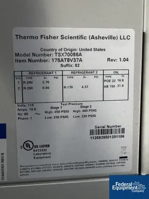 Thermo Fisher Scientific Thermo Fisher Scientific ULT Freezer, Model TSX70086A