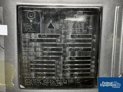 USED Precision 1,000 Liter Precision Stainless Reactor, 316L S/S, 51.5/160#