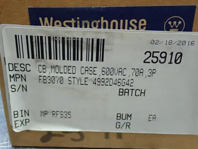 NEW WESTINGHOUSE FB3070