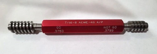 7/16-8 GO & NO GO ACME-4G A/P GO P.D. .3750 & NOGO P.D. .3799
