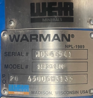 USED Warman / Weir Minerals 3SR35160P