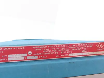 Fischer Porter 50LV3214B2GB Magnetic Flowmeter Signal Converter 120V Size 150mm