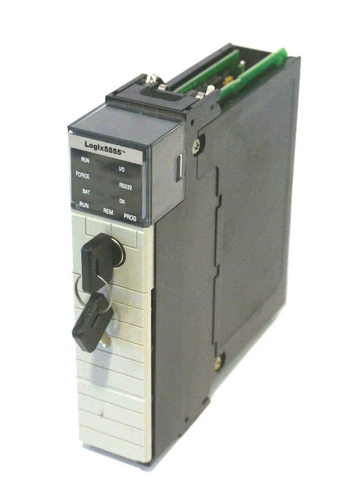 ALLEN BRADLEY 1756-L55/A PROCESSOR REV. F01 W/ 1756-M14 MEMORY SER. A 1756L55