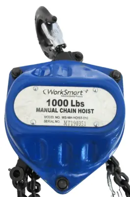 NEW WORK SMART WS-MH-HOIST-010 MANUAL CHAIN HOIST 1000 LBS MAX WSMHHOIST010