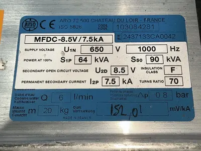 Used ARO MFDC8.5V/7.5KA Welding Machinery (Other) Ohio US | HGR 24 #1567193